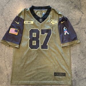 Travis Kelce XL Camo Salute to Service On Field Jersey